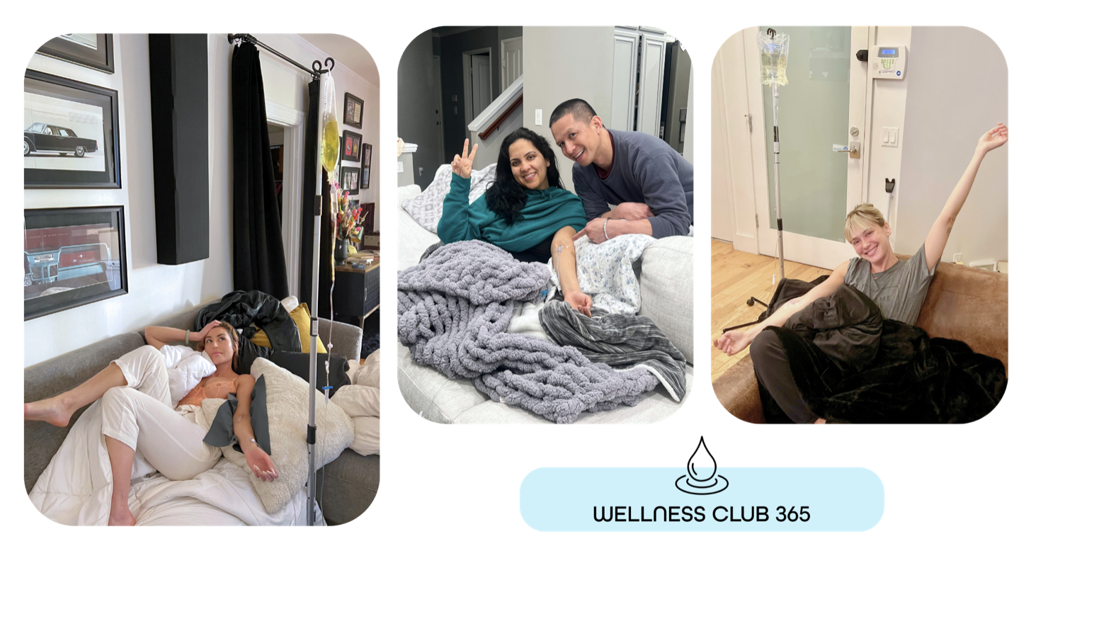 Wellness Club 365 clients receiving mobile IV therapy at home in Los Angeles