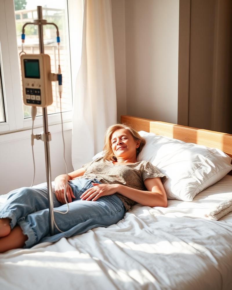 Client relaxing during a mobile wellness visit